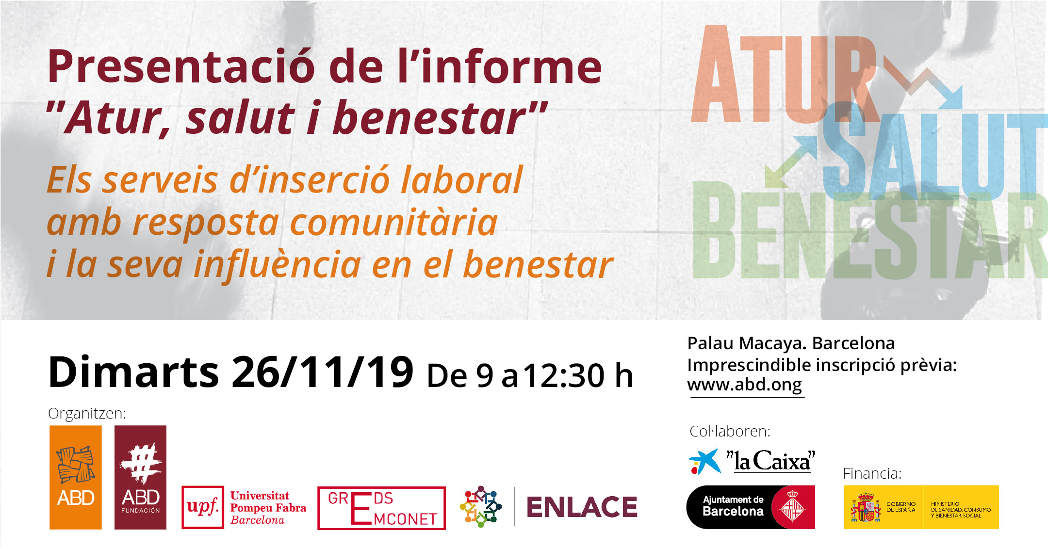 L’Associació Benestar i Desenvolupament presentarà els resultats d’una investigació sobre l’atur de llarga durada a Barcelona i les estratègies comunitàries d’inserció laboral com a via d’intervenció