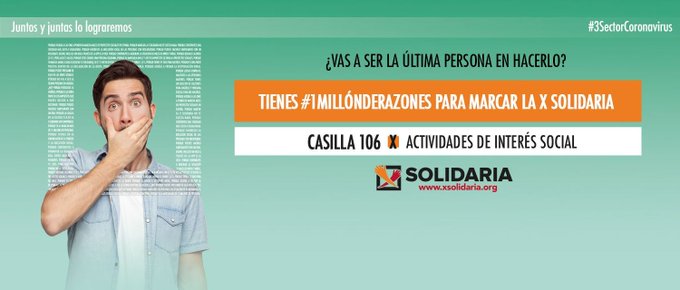 Marca la «X Solidaria» en la declaración de la renta